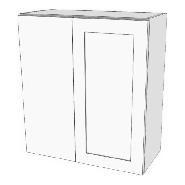 Wall corner blind right cabinet. 21" to 33" wide 12" deep, 30" high. Door on right with 12" blind panel on left. Designed to install 3" away from wall corner. Must be installed minimum 1" off wall corner. Modifying cabinet width modifies door width. Panel size will stay the same.. 2 adjustable shelves.