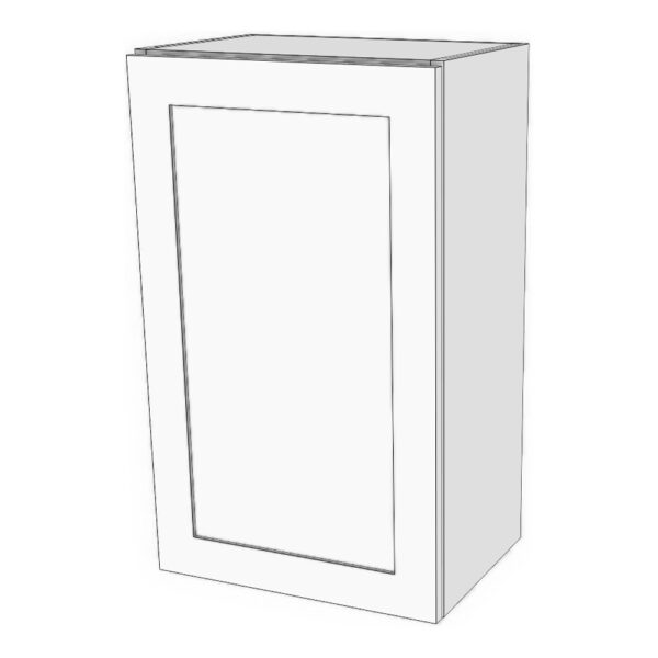 Wall cabinet with door: 6" to 24" wide, 30" high, 12" deep. 2 adjustable shelves.
