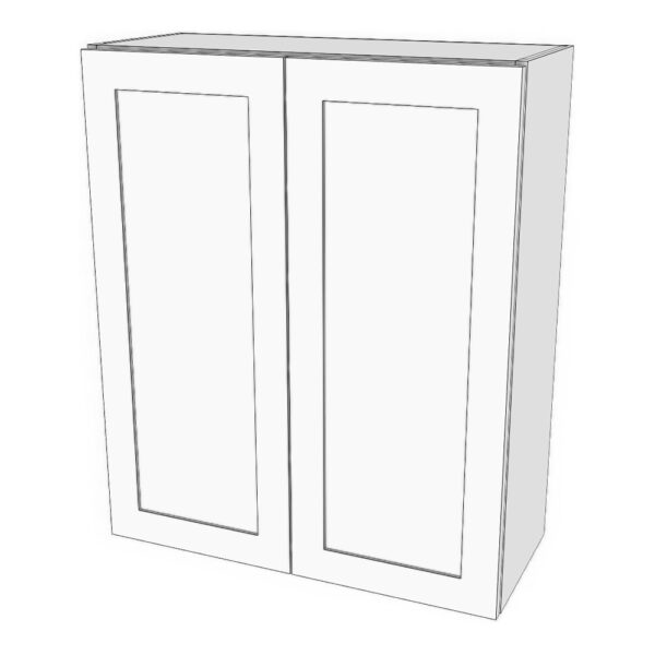 Wall cabinet with doors: 22 to 36" wide, 36" high, 12" deep. 3 adjustable shelves.